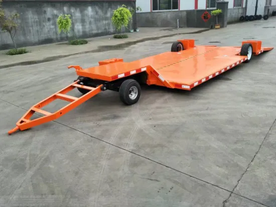 Rear Dump Tandem Axle Flat Deck Trailer Pull Trailer Cart for Carrying Cars Hot DIP Galvanizing Mini Car Trailers