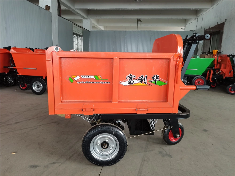 Site Hand Push Electric Tricycle Dump Bucket Trolley