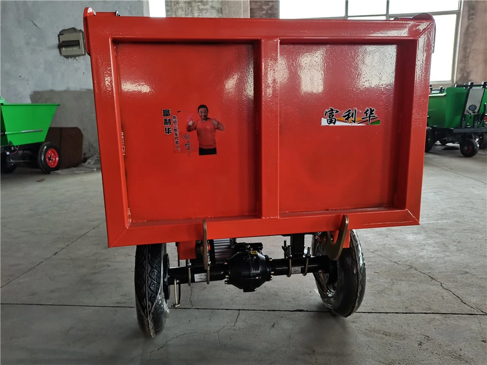 Site Hand Push Electric Tricycle Dump Bucket Trolley